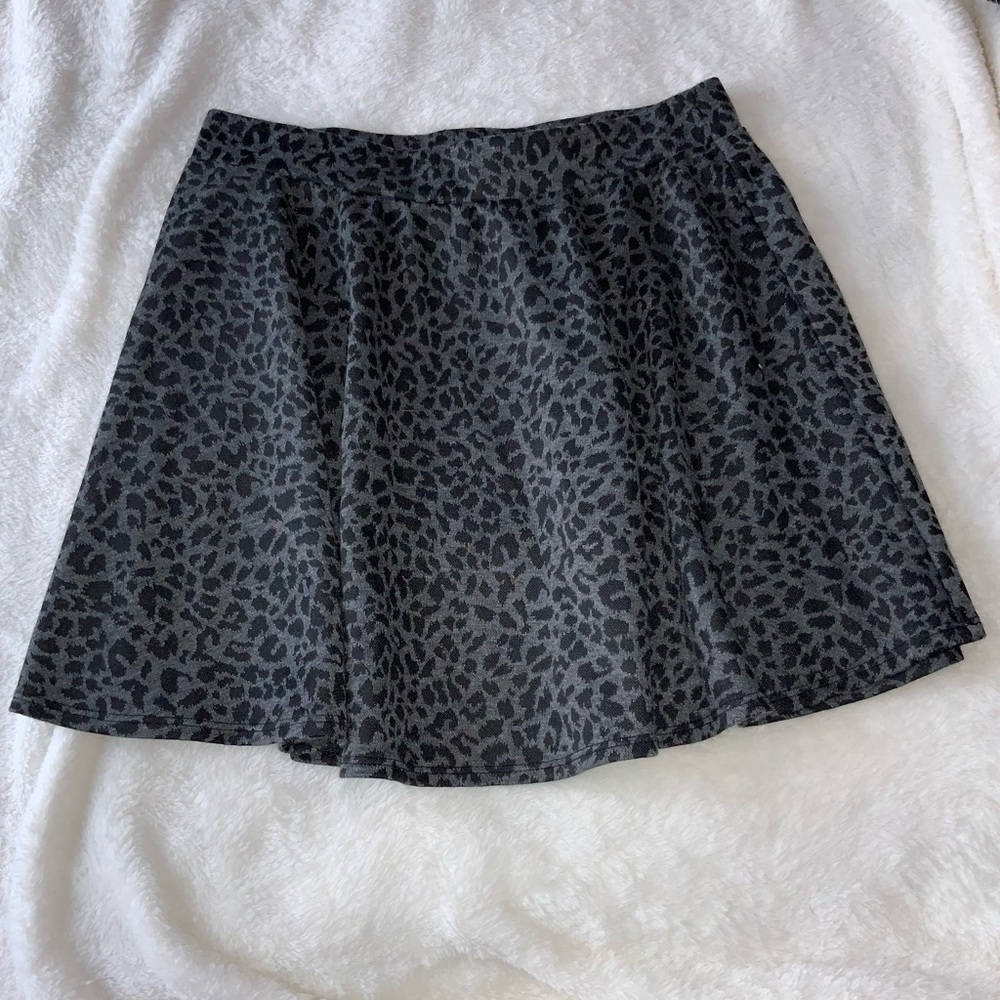 Black Leopard Skirt